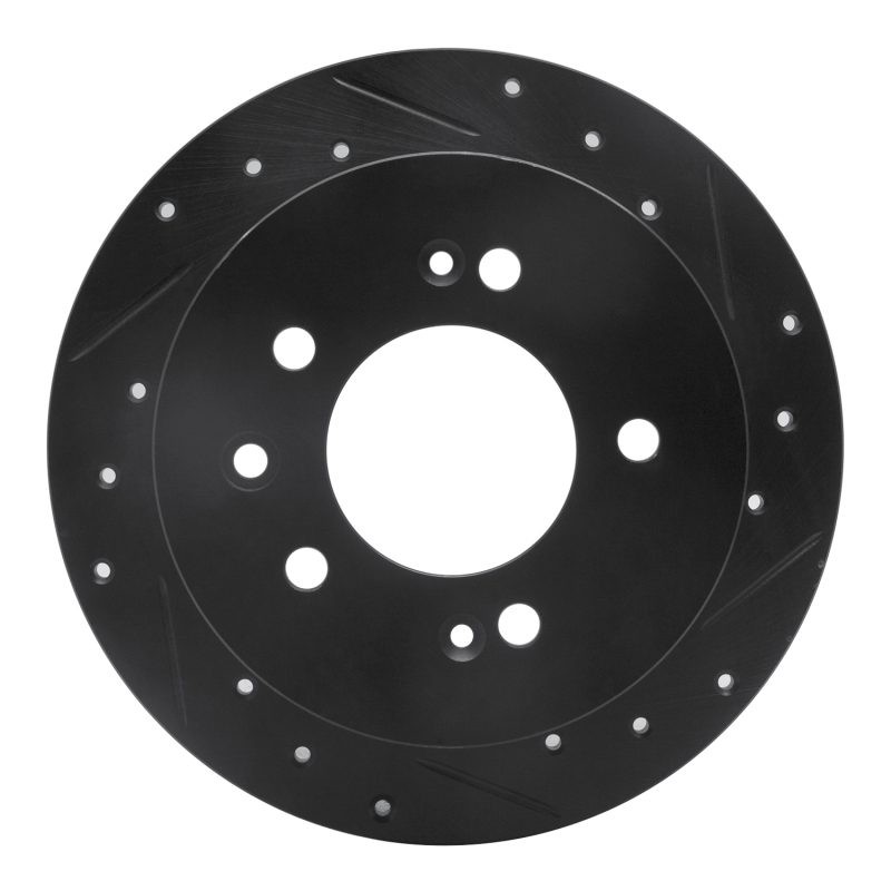 Hyundai Elantra Brake Rotor (1) - Rear Right - R1 Concepts - Drilled & Slotted - Black - `07-`10
